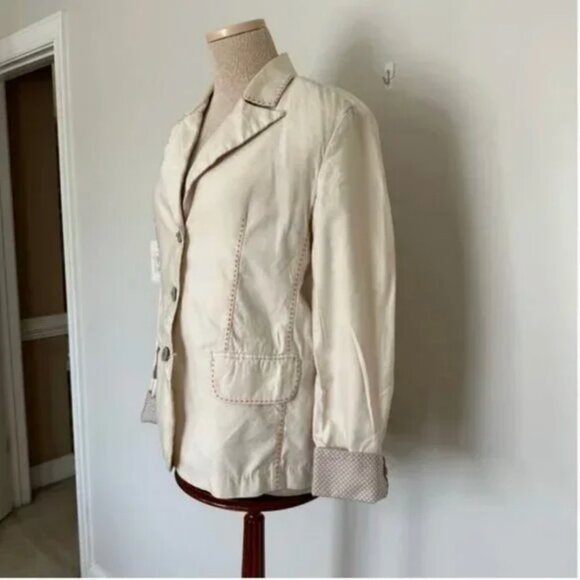 Sundance Cream Colored Linen Blend Blazer Size Medium - Picture 5 of 9